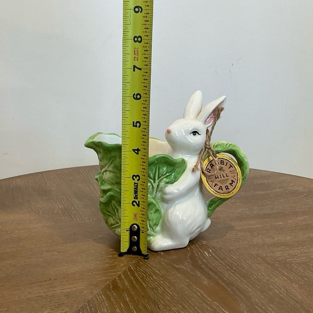 Vintage Ceramic Bunny Cabbage Bowl | Rabbit Candy Dish - Picture 3 of 4